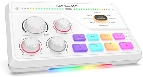 FIFINE SC8W Gaming Audio Mixer for Streaming with 7.1ch Surround sound by FIFINE