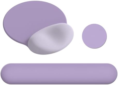 AIMSA Mouse Pad with Wrist Rest Support, Keyboard Wrist Rest Set, Ergonomic Memory Foam Mousepad for Computer Keyboard, Easy Typing and Pain Relief, Purple by AIMSA