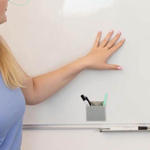 Suction Cup Pen Holder Whiteboard Pen Dry Erase Organizer Abs Light Grey 2 Pack - Image 3