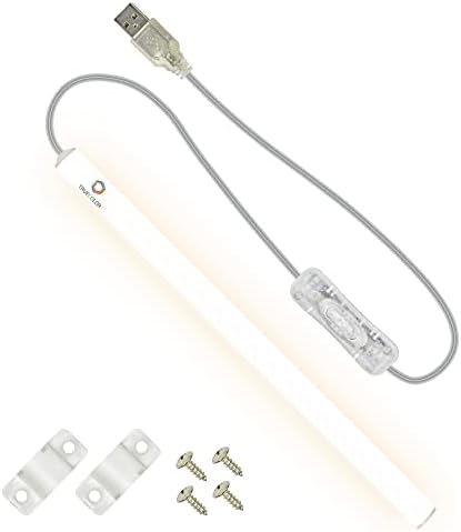 TrueColor USB LED Under Cabinet Light Bar, Frosted Cover, 12 in, Soft White by CLEANLIFE