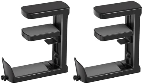 Headphone Hook - Adjustable Clamp-on Headphone Holder (Black_2 Pack) by Unknown