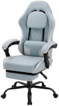 Video Gaming Chair, Ergonomic Office Chair with Footrest, Lumbar Support and Linkage Armrests, Swive Home Video Game Chairs for Adults, Blue by Shintenchi%7CFurnitureMadeforRealLife