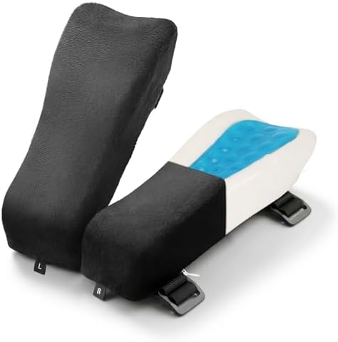 Chair Arm Pads for Office, Wheelchair and Gaming | Memory foam armrest pillows for desk, computer, gaming, office chairs, wheelchairs, and elbow support by Hshbxd