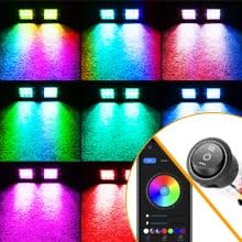 RGB LED Pods, Nirider 2PCS 3 Inch LED Light Bar with Wiring Harness LED Cube Lights Multicolor Bluetooth Color Changing Strobe Halo Offroad Driving RGB Fog Lights for Car ATV UTV RZR Truck - Image 8