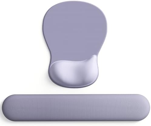 ErgoComfort Gel Wrist Rest Mouse Pad-Ergonomic Office Mousepad with Wrist Support-Non-Slip, Design Desk Accessories Mat for Home&Game Decor (09LavenderHaze Set) by DEMONCHEST