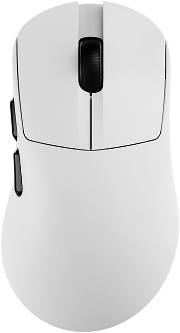 AJ179 V2 Wireless Gaming Mouse, Tri-Mode 2.4G/Bluetooth/Wired, 800mAh Battery Inside a 61g Ultra-Light Shell, 24000 DPI, 6 Programmable Buttons, Right-Handed Ergonomic, On-Board Memory – White by FIRSTBLOODONLYGAME