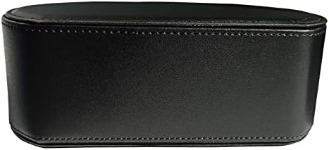 Leather Remote Control Holder with 5 Compartments TV Remote Caddy Storage Box/Tray,Desktop Organizer Store Controller,Glasses,Brush,Media Player,Pen,Space Saver for Bedside Table/Office Desk(Black) - Image 3