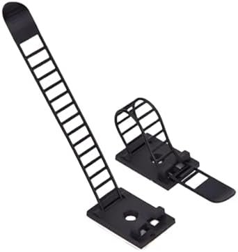 50PCS Adjustable Cable Tie Mounts – Adhesive Cord Clips with Screw Hole, Reusable Cable Organizer for Desk TV PC Gaming Wire Management, Black – Cable Tie Up - Image 4