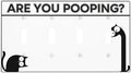 Decorative Switch Plate Covers Funny Bathroom Art with Are You Pooping 4 Gang Light Switch Cover Plate Quad Toggle Wall Plate 4 Hole Electrical Switchplatedimmer Faceplate for Country Decor by JOOJIAO