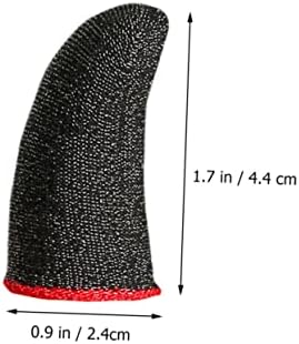 10 Pcs Anti-Sweat Finger Cots for Gaming Refreshing Finger Sleeves Stylish Red Trim Silver Fiber Material for Mobile Gamers - Image 2
