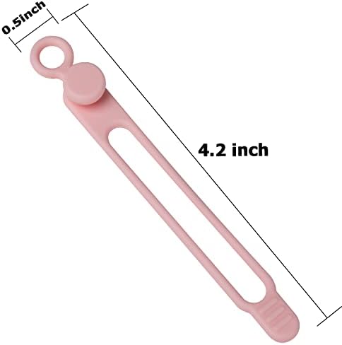 Silicone Cable Ties, Cord Organizer Cable Management(16Pcs-Pink) - Image 2