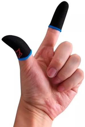 Finger Sleeves Breathable Touchscreen for Mobile Games V1 (6pcs) Profesional Finger Gloves Gamer PUGB Free Fire COD (Red/Blue) - Image 3