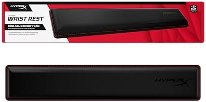 HyperX Wrist Rest - Full Sized - Cooling Gel - Memory Foam - Anti-Slip - Ergonomic - Keyboard Accessory, Black by HyperX