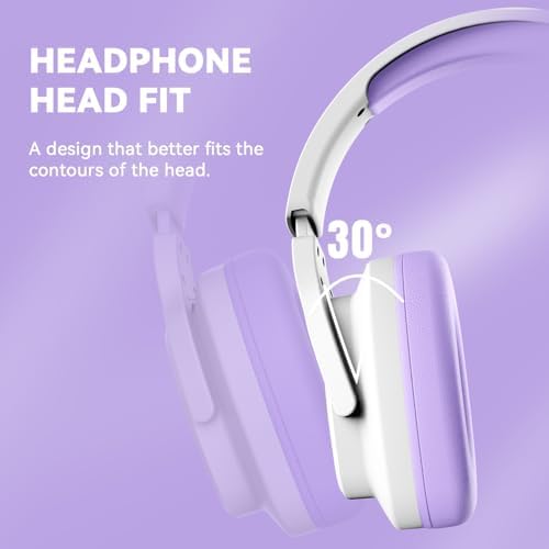 Jimonyer Gaming Headset for PS5 PS4 PC Xbox Series X|S Switch, 7.1 Stereo Surround Sound Over Ear Headphones with Noise Canceling Mic, RGB LED Light, Soft Memory Earmuffs for Gaming or Work, Purple - Image 5