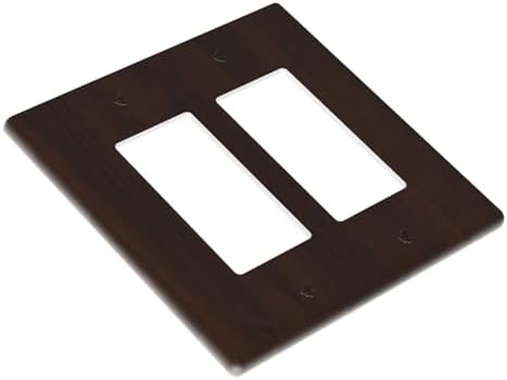 Decorative Outlet Covers Rustic Vintage Dark Brown Wood Grain 2 Gang Light Switch Cover Plate Double Rocker Wall Plate Gfci Switch Plate Covers Plug Faceplate for Farmhouse Decor - Image 3