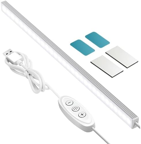GLVSAE Under Cabinet Lighting, 12 Inch Plug in Light Bar, LED Keyboard Lights, 6000K Cool White Light, Ultra Thin Dimmable Light Bar, Suitable for Kitchen/Desk/Closet/Workbench by GLVSAE