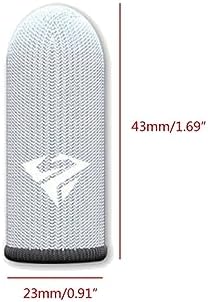 2Pairs Mobile Game Fingertip Gloves Sweatproof Anti-Slip Touch Screen Finger Sleeve Breathable Gaming Fingertip Cover Glass Silver Fiber - Image 5