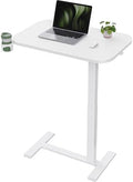 Marsail Mobile Standing Desk with Hidden Wheels, 360° Swivel Cup Holder by Marsail