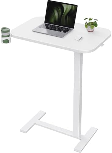 Marsail Mobile Standing Desk with Hidden Wheels, 360° Swivel Cup Holder by Marsail
