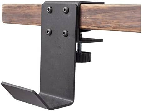 Stand Up Desk Store Clamp-On Under Desk Headphone Hanger, Backpack Hook, and Purse Holder - Black by SStandUpDeskStore
