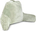 Husband Pillow Reading Pillow with Arms - Standard Backrest for Sitting Up in Bed - Firm Support Bed Rest Pillow for Adults, Neck Roll, Removable Cover -TV, Reading, Lounging - Desert Sage by HusbandPillow