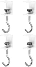 PATIKIL Desk Hook, 4Pcs Desk Mount Bag Holder Hook Rabbit J Hooks for Hanging Bag Backpack Under Desk Clamp Purse Adjustable Headphone Table Closet Door Under Counter, White by PATIKIL