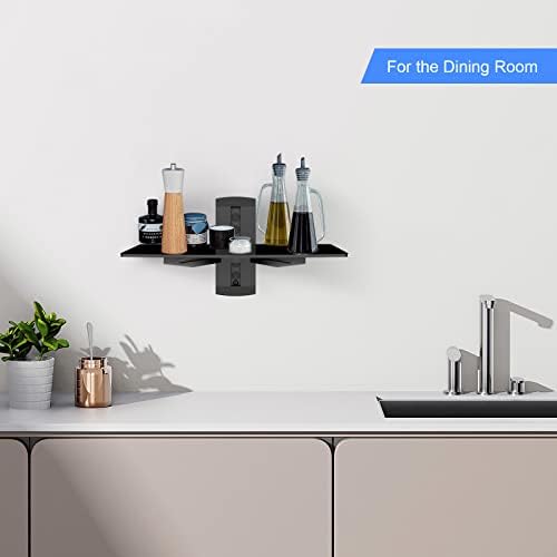 suptek Glass Floating Shelf, 1 Tier Media Shelf for TV Accessories, Flat Black Wall Mount Bracket, 17.6lbs Weight Capacity, Quick Installation, Cable Management, Custom Style, Backless - Image 2