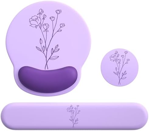 Mouse Pad with Keyboard Wrist Rest,Ergonomic Mousepad Support Set by VINEBURY