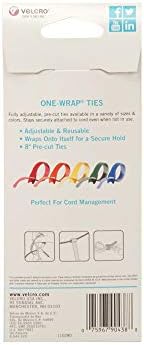 VELCRO Brand ONE-WRAP Cable Ties, 8in x 1/2in, Multicolor, 5 Pack - Image 2