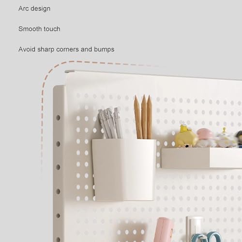 Pegboard Wall Organizer Panels.Modular Desk Pegboards with Dual Monitor Stand & Privacy Panel, Standing Desk Accessories for Office & Gaming - A-Yellow, 60x40cm - Image 4