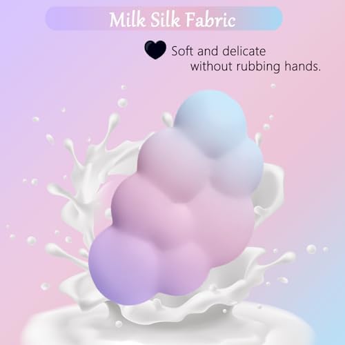 Cloud Mouse Pad Keyboard Wrist Rest for Mouse 4PCS Mini Small Desk Mat Pad Set Memory Foam Non-Slip Cute Ergonomic Gaming Mouse Wrist Support for Computer Home Office Pink Purple Blue - Image 3