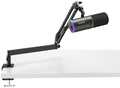 TONOR Dynamic Podcast Microphone, XLR/USB Mic for Recording, Streaming, XLR Cardioid Studio Mic with Quick Mute, Volume Control, 200 cm/78inch Cable, with RGB and Low Profile Boom Arm, Black, TD520S+ by TONOR