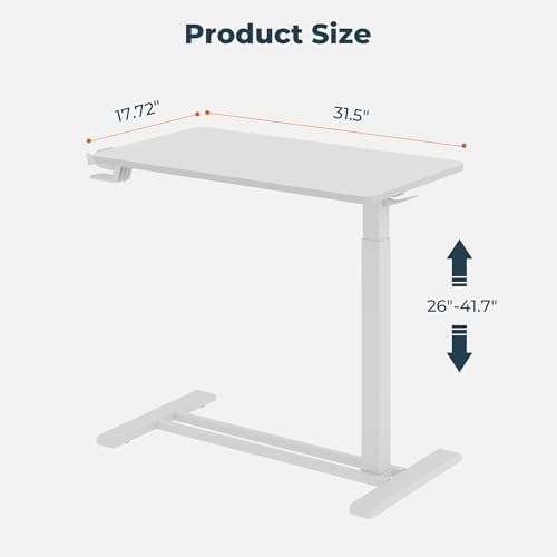 32''Large Medical Overbed Bedside Table with Wheels,Rolling Table - Image 3