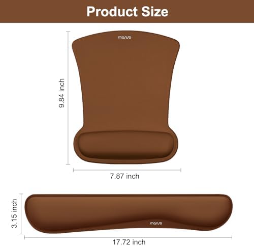 MOSISO Wrist Rest Support for Mouse Pad & Keyboard Set, Brown - Image 6