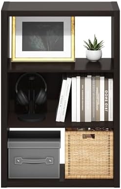 Furinno Viola 3-Tier Book Shelf, Extra Thick Frame Bookshelf, Dark Oak - Image 4