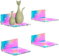 Sezanrpt 6 Inches Iridescent Small Wall Shelves, Acrylic Floating Shelf for Small Space, Acrylic Display Ledges for Funko Pop Figures, Home Décor, Plants, Smart Speaker, Digital Clock, 4 Pack by HEXSONHOMA