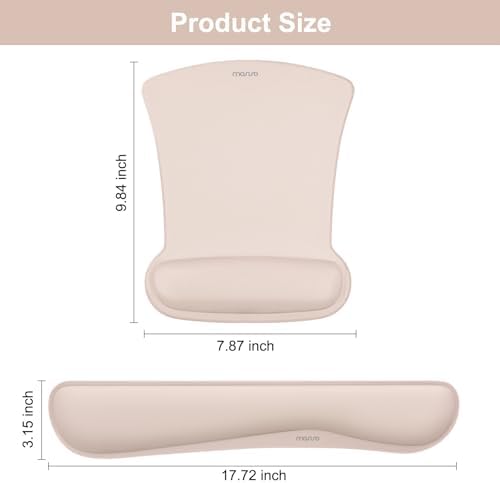 MOSISO Wrist Rest Support for Mouse Pad & Keyboard Set, Apricot - Image 6