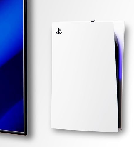 PS5 Wall Mount for PlayStation 5 Console - Sleek Hidden Design for Mounting Near or Behind TV, 2 Controller & Headset Holders Included (PS5 Original/PS5 Pro) by ALIENERGY