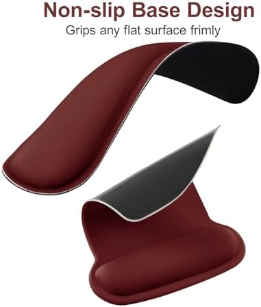 MOSISO Wrist Rest Support for Mouse Pad & Keyboard Set, Wine Red - Image 4