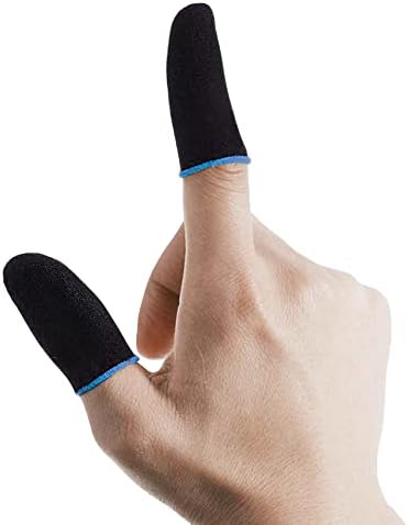 Mobile Gaming Finger Sleeve, Breathable Anti-Slip Thumb Sleeve Sock, Black - Pack of 2 - Image 3