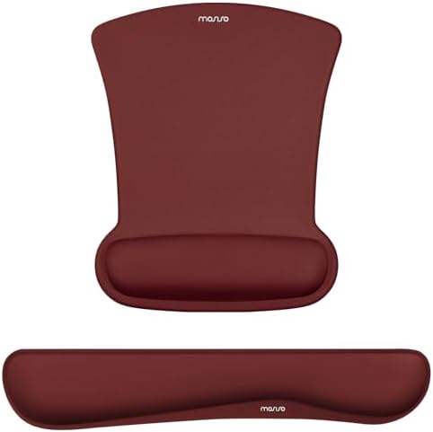 MOSISO Wrist Rest Support for Mouse Pad & Keyboard Set, Wine Red by MOSISO