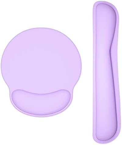 Dapesuom Keyboard Wrist Rest and Mouse Pad with Wrist Support, Cute Memory Foam Cushion for Keyboard and Mouse Set, Ergonomic Pad Rests with Non Slip Base for Easy Typing & Pain Relief, Vanilla Purple by Unknown