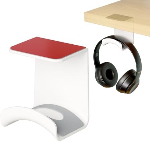 Universal Gmae Headphone Stand Under-Desk Headset Hook Adhesive Headphone Hanger for Ear Headphone, Game Accessories(Under Desk White) by Blanou