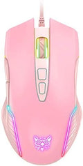 RGB Gaming Mouse Wired, 6400 DPI & 7 Buttons, Pink by Unknown