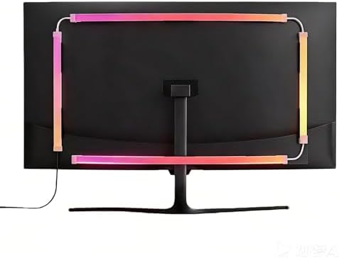 RGB Monitor Backlight for 34 Inch Ultrawide Monitors (21:9), Screen Sync Ambient Lighting Kit with Dual USB Power, Music Mode, Dynamic Gaming Lights for Curved Screens (4 Sides - 34 inch) by Unknown