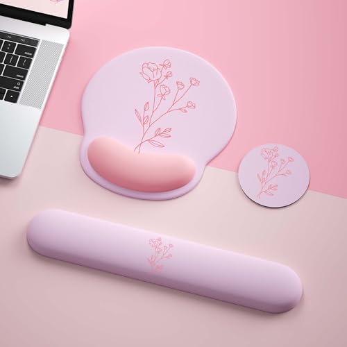 Mouse Pad with Keyboard Wrist Rest,Ergonomic Mousepad Support Set - Image 2