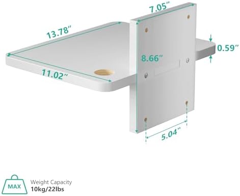WALI Floating TV Shelf, 1 Tier Projector Shelf for DVD Players, Cable Boxes, Routers, Game Consoles, Living Room Decor Accessories, Wall Mount Shelves Holds Up to 22lbs (CS201NW), 1-Shelf, White - Image 2