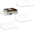 12 Inches Clear Wall Shelves, Moisture-Proof Acrylic Bathroom Organizer Shelves for Wall, Floating Shelf for Bathroom, 4 Pack by HEXSONHOMA