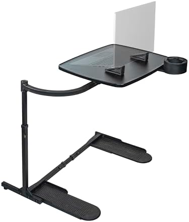 Stander Wonder Tray, Adjustable Swivel Table, Extra-Large Computer Stand, Couch Desk & Gaming Bench, TV-Trays for Eating on Couches, Chairs, Recliners with Laptop Wedges and Cup Holder, XL, Black by Stander