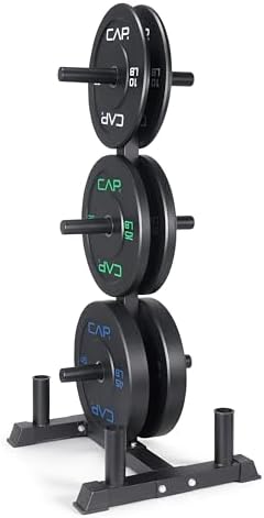 CAP 2-inch Olympic Bumper Plate Weight Set | 100-370 lbs | Multiple Colors | Storage Rack Optional by CAP
